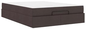 vidaXL Σκελετός κρεβατιού με στρώμα με στρώμα 2 pcs Ώχρα ύφασμα