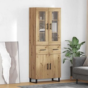 vidaXL Highboard με συρτάρι 2 pcs Artisan Oak Σύνθετο Ξύλο και Γυαλί