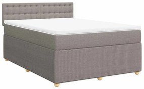 vidaXL Κρεβάτι Boxspring με Στρώμα Taupe 160x200 εκ. Υφασμάτινο