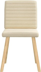 vidaXL Καρέκλες Τραπεζαρίας 4 τεμ. Κρεμ Υφασμάτινες