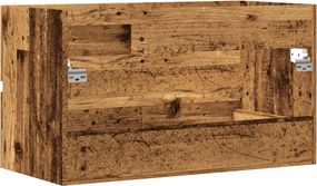 vidaXL Ντουλάπι Νιπτήρα Όψη Παλαιού Ξύλου 90x38,5x45 εκ. Επεξεργ. Ξύλο