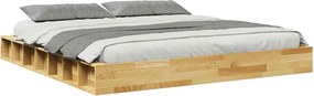 vidaXL Πλαίσιο κρεβατιού χωρίς στρώμα 200x200 cm μασίφ ξύλο δρυς