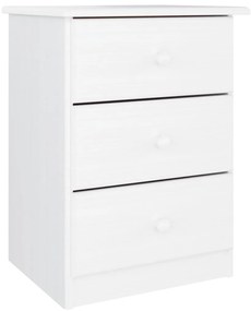 vidaXL Κομοδίνο ALTA Λευκό 41 x 35 x 55,5 εκ. από Μασίφ Ξύλο Πεύκου