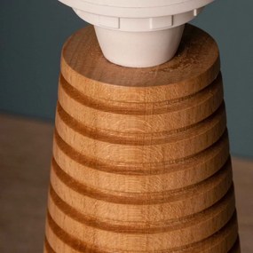 Βάση για Επιτραπέζιο Φωτιστικό Cone Small E27 από Μασίφ Ξύλο