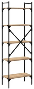 vidaXL Βιβλιοθήκη 5 Επιπέδων Sonoma Δρυς 56x31,5x174 εκ. Επεξ. Ξύλο