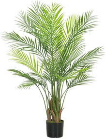 HOMCOM Τεχνητός φοίνικας μεγάλος 120cm Τεχνητό φυτό, Πλαστικό Τεχνητά φυτά σε γλάστρα για σαλόνι γραφείο