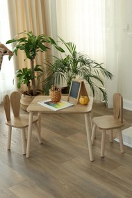 Kid's Table Set Bunny One Chair Set - Brown Brown