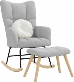 vidaXL Κουνιστή καρέκλα με υποπόδιο Cloud Grey Fabric