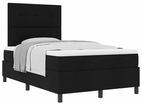 vidaXL Κρεβάτι με ελατήρια με στρώμα Μαύρο 120 x 190 cm ύφασμα