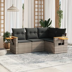 vidaXL Patio Sofa Set 4-θέσια Grey