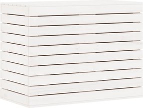 vidaXL Καλάθι Ρούχων Λευκό 88,5x44x66 εκ. από Μασίφ Ξύλο Πεύκου
