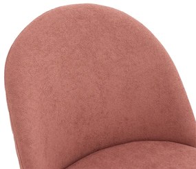 Καρέκλα Graceful pakoworld ύφασμα μπουκλέ σάπιο μήλο-πόδι μαύρο - Ύφασμα - 093-000018