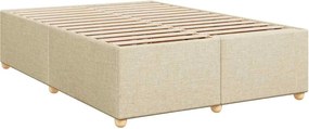 vidaXL Κρεβάτι Boxspring με Στρώμα Κρεμ 140x190 εκ. Υφασμάτινο