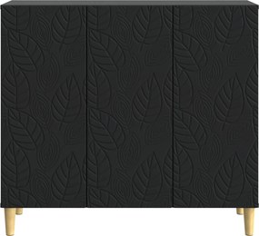 vidaXL Πλαϊνό γραφείο Μαύρο 89 x 34,5 x 80 εκ Επεξεργασμένο Ξύλο