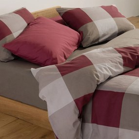 Σεντόνια Υπέρδιπλα (Σετ) Nef-Nef Homeware Casual Check Bordo