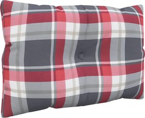 vidaXL Μαξιλάρια Παλέτας 2 τεμ. Γκρι Καρό Υφασμάτινα