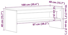 Έπιπλο Τηλεόρασης Γκρι Sonoma 100x40x40 εκ. από Επεξεργ. Ξύλο - Γκρι