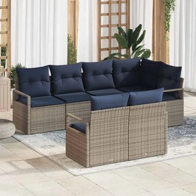 vidaXL Σετ Καναπέ 7 pcs Γκρι συνθετικό ρατάν