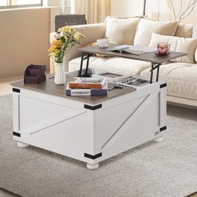 VEVOR 31.5&quot; Farmhouse Coffee Table Hinged Lift Top Square Table with Storage
