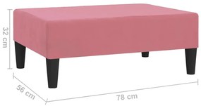 Σκαμπό/Υποπόδιο Ροζ 78 x 56 x 32 εκ. Βελούδινο - Ροζ