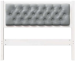 vidaXL Κεφαλάρι Άλλο Λευκό και ανοιχτό γκρι 100 cm Μασίφ ξύλο πεύκου