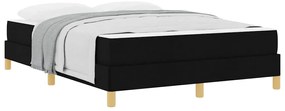 vidaXL Κρεβάτι με ελατήρια Μαύρο και Καφέ 140 x 190 cm