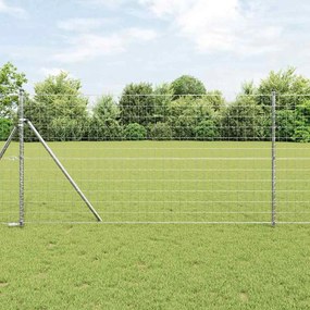 vidaXL Τεντώτο με στήριγμα Ασημί 1,4 x 10 m Χάλυβας και PVC