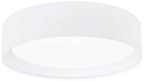 Φωτιστικό Πλαφόν Οροφής 3x3,6w Warm White 1100lm Ø320xH90mm Νίκελ Ματ-Λευκό Ύφασμα-Γυαλί Eglο Pasteri 31588