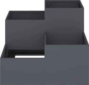 vidaXL Γλάστρα Κήπου Ανθρακί 100 x 100 x 60 εκ. Ατσάλι