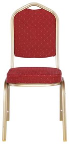 Καρέκλα Μεταλλική HILTON Light Gold/Ύφασμα Κόκκινο 44x55x93cm