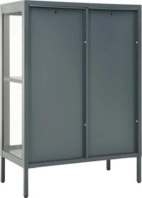 vidaXL Μπουφές Ανθρακί 75 x 35 x 105 εκ. από Ατσάλι και Γυαλί