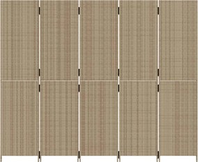 vidaXL Διαχωριστικό Δωματίου 5 Πάνελ Μπεζ από Συνθετικό Ρατάν