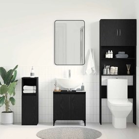 vidaXL Ντουλάπι νιπτήρα Μαύρη δρυς 58 x 33 x 60 εκ. Επεξεργασμένο ξύλο