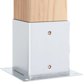 vidaXL Βάσεις στύλων τετράγωνες 12 τεμάχια Ασημί Γαλβανισμένος χάλυβας