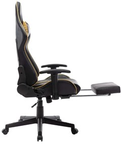 vidaXL Καρέκλα Gaming με Υποπόδιο Μαύρο/Χρυσός από Συνθετικό Δέρμα