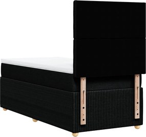 vidaXL Κρεβάτι Boxspring με Στρώμα Μαύρο 80 x 200 εκ. Υφασμάτινο