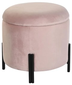 Υποπόδια DKD Home Decor Μαύρο Ροζ Μέταλλο Βελούδο 42 x 42 x 42 cm