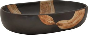 vidaXL Νιπτήρας Οβάλ Μαύρος 59x40x14 εκ. Κεραμικός