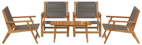 vidaXL Κήπου Καρέκλες με Τραπέζι 5 pcs Γκρι 90 x 45 x 40 cm