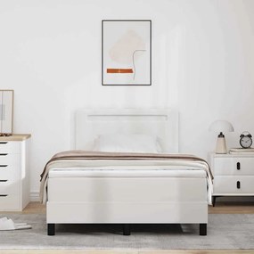 vidaXL Κρεβάτι με Στρώμα με στρώμα Λευκό 120 x 200 cm Τεχνητό δέρμα