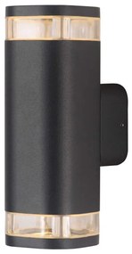 Φωτιστικό Τοίχου - Απλίκα LG2882G 11,2x22,5cm 2xGU10 35W IP54 Dark Grey Aca Αλουμίνιο,Γυαλί
