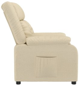 vidaXL Πολυθρόνα Ανακλινόμενη Κρεμ Υφασμάτινη