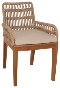 Πολυθρόνα Stardom HM9760.01 57x65x83cm Από Ξύλο Με Σχοινί Natural-Teak