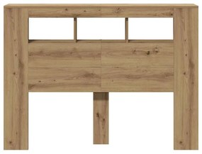 vidaXL LED κεφαλάρι Artisan Oak 140x18,5x103,5 cm Κατασκευασμένο ξύλο