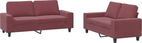 vidaXL Σετ Σαλονιού 2 Τεμαχίων μπορντό Υφασμάτινο