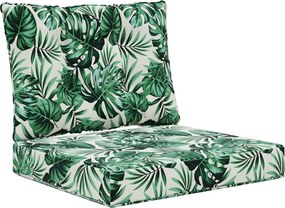 vidaXL Μαξιλάρι Καναπέ Εξωτερικού Χώρου 2 pcs Σχέδιο Φύλλου