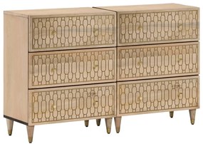 Βοηθητικά Ντουλάπια 2 Τεμ. 60x33x75 εκ. από Μασίφ Ξύλο Μάνγκο