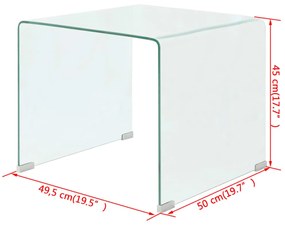 ΤΡΑΠΕΖΑΚΙ ΣΑΛΟΝΙΟΥ ΔΙΑΦΑΝΟ 49,5 X 50 X 45 ΕΚ. ΑΠΟ ΨΗΜΕΝΟ ΓΥΑΛΙ 244188