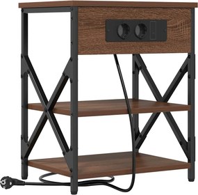 vidaXL Κομοδίνο 2 pcs Καφέ δρυς 41 x 31 x 51 εκ. Επεξεργασμένο ξύλο