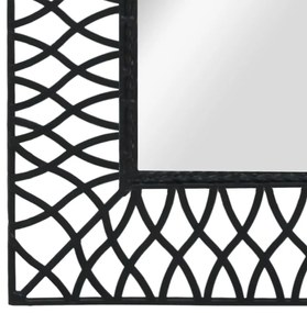 Καθρέφτης Κήπου Καμπυλωτός Μαύρος 50 x 80 εκ. - Μαύρο